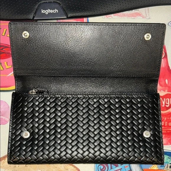 Radley London Westwell Lane Black Woven Leather Wallet NWT - Picture 3 of 6